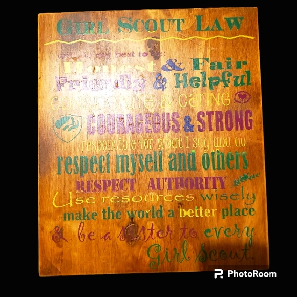 Girl Scout Law Thick Solid Wood Plaques - Picture 4 of 6